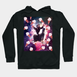 Cowboy Space Sloth On Llama Unicorn - Ice-Cream Hoodie